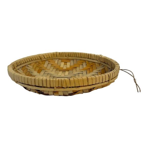 Basket African Winnowing Woven Reed Tray Kenya 8.5" Serving Centerpiece Storage - Picture 2 of 5